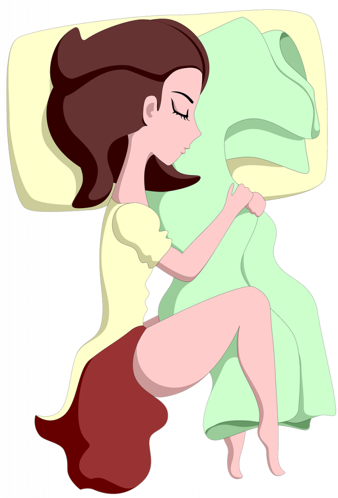 woman sleeping in a bed