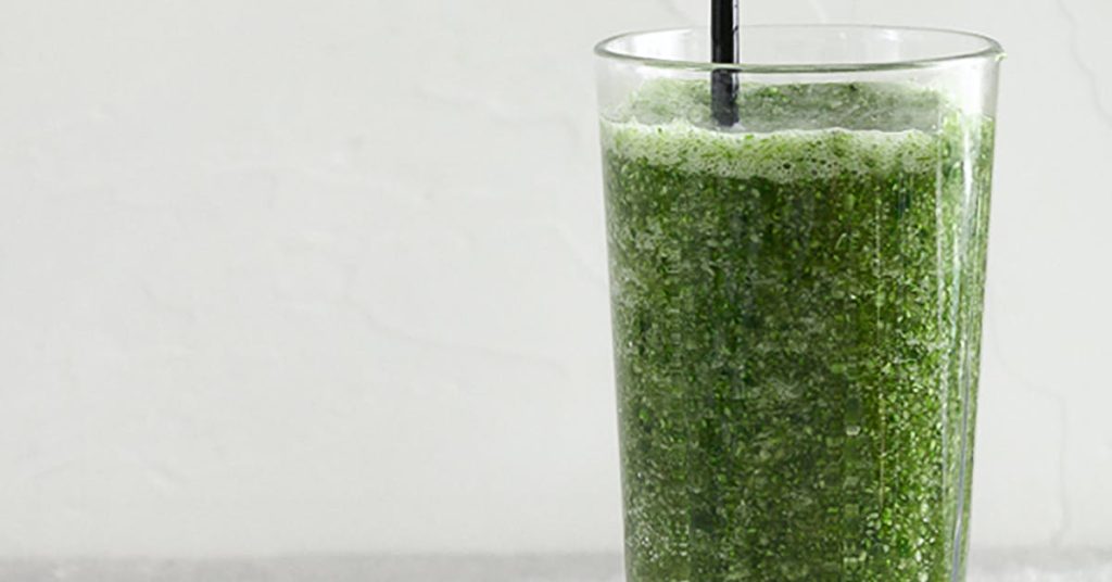 glass of spinach avocado smoothie