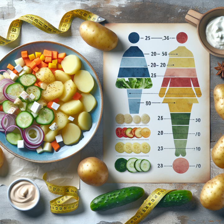Image of healthy Potato Salad and a Weight Loss chart