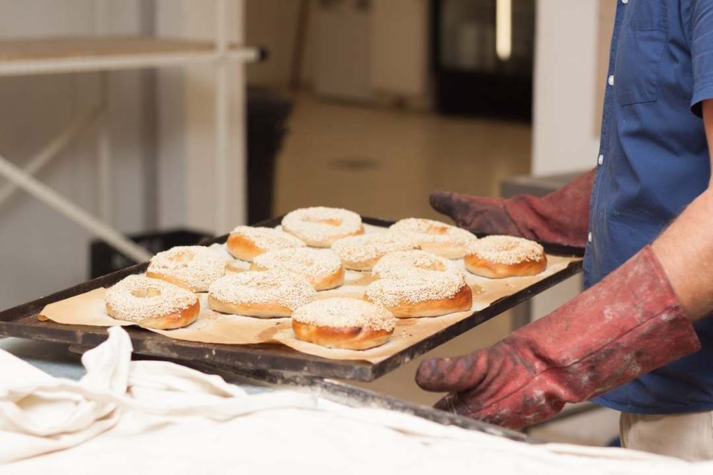 baking bread in oven