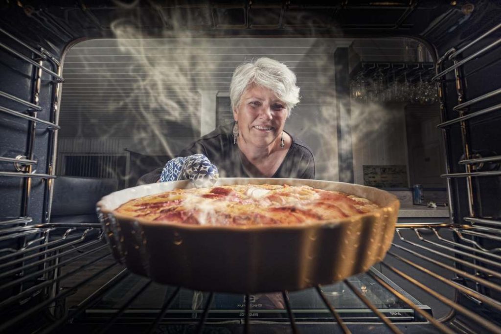 Grandma Baking Without Eggs in owen